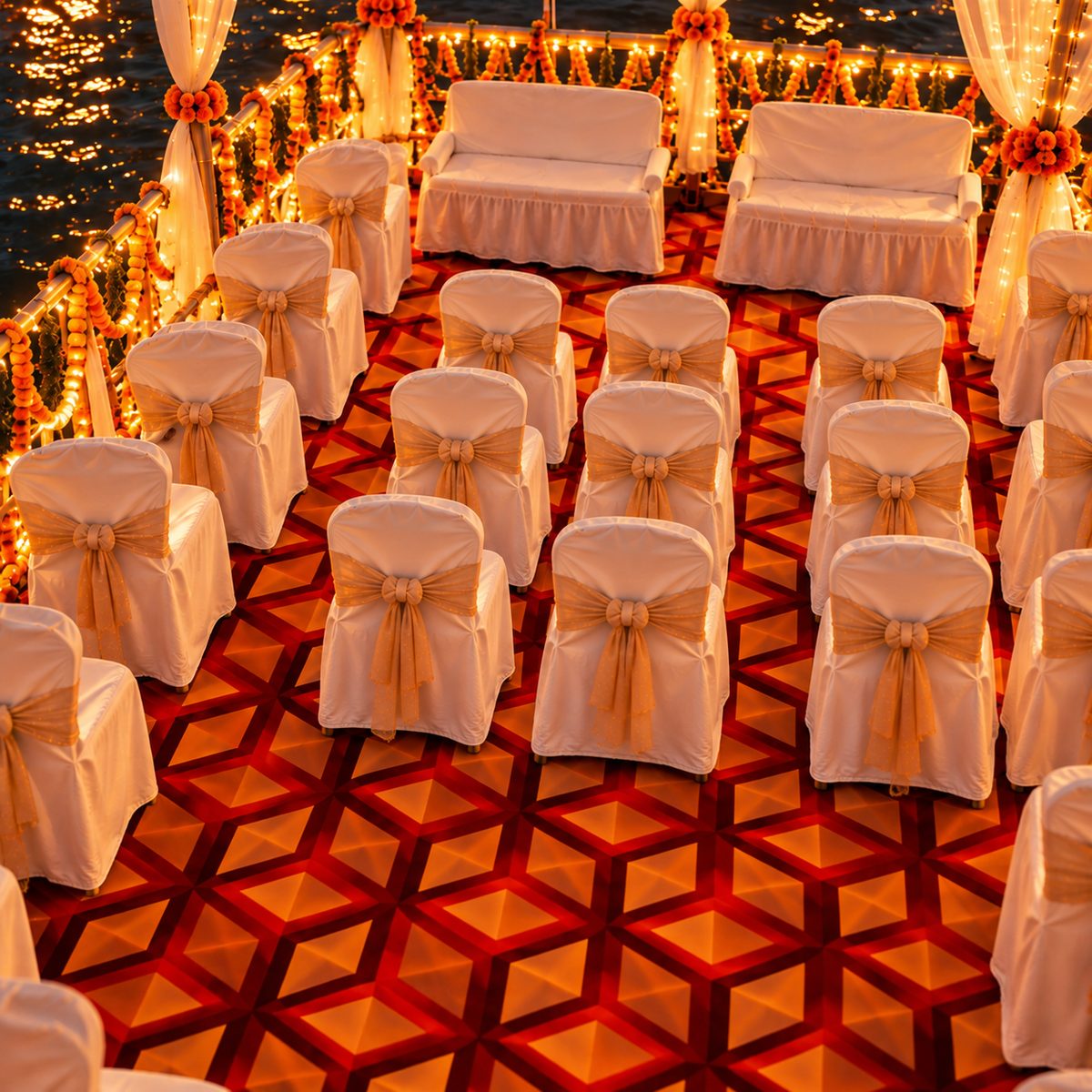 Seating on the deck, seen from above